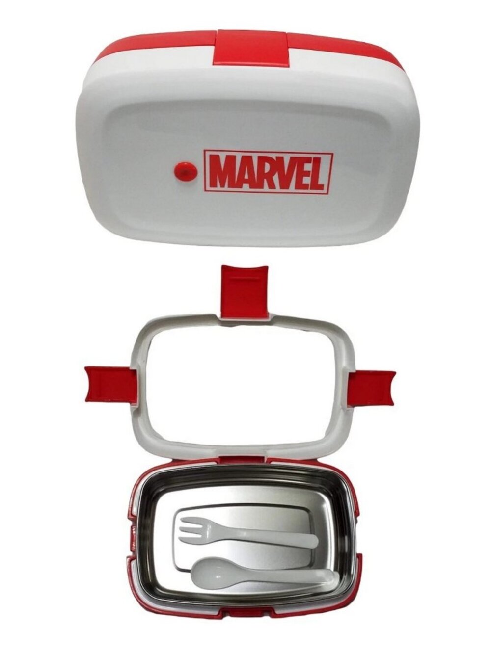 Marvel Stainless Steel Durable On-the-Go Meal Snack Lunch Box with Spoon & Fork